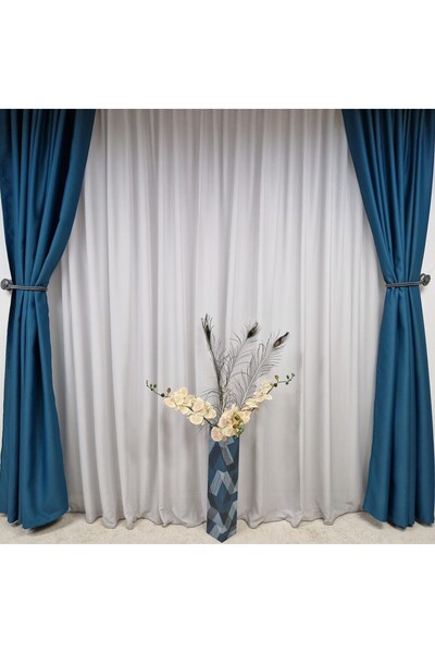 Perdelenoi by Igni Comex Blackout Drapes Turquoise, Set Of 2 Pieces