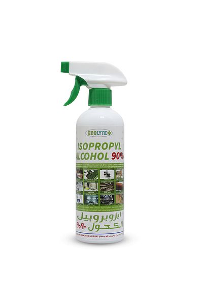 ECOLYTE+ Isopropyl Alcohol 90% Solution Liquid, Antiseptic Disinfectant Advanced Formula - 500 ml