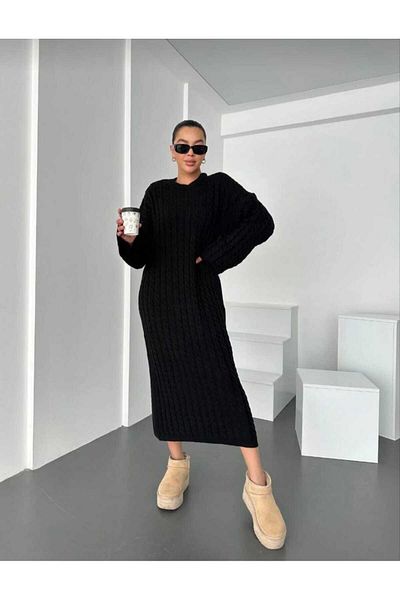 ZEZE COLLECTİON Women's Trendy Braided Long Dress