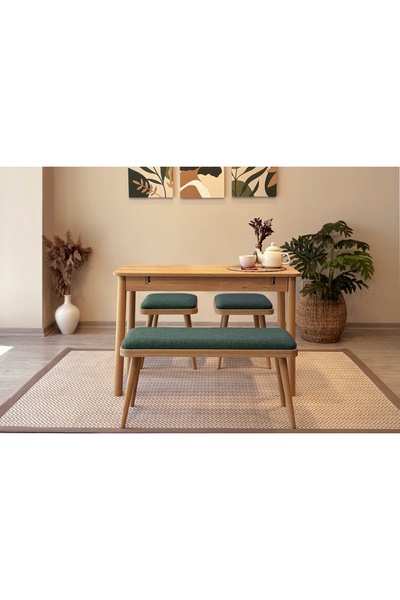 Vivense VİNA MİNİ AÇILIR MUTFAK MASA TAKIMI, KARİNA MEŞE YEŞİL, 1070