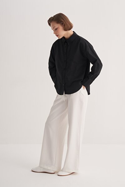 EBU Prive Women's Poplin Basic Shirt Black