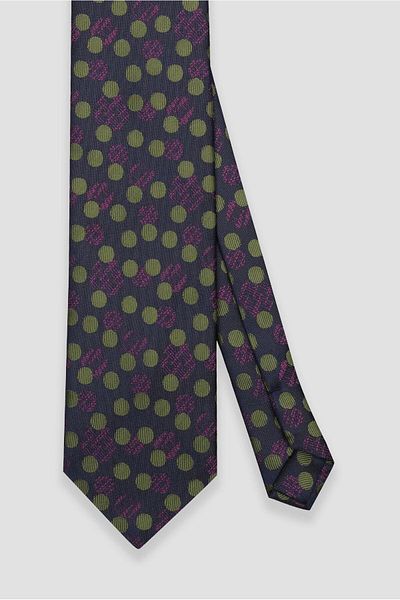 Abbate Tie 8 cm Microfiber Polyester Navy Blue Men's Patterned Tie
