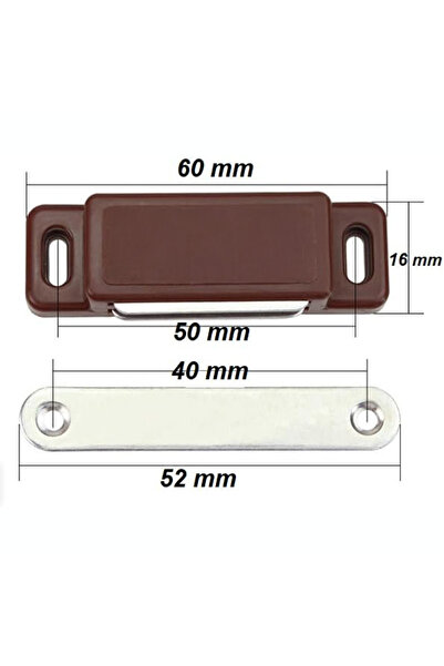 Mıknatıs AVM Mıknatıslı Kahverengi Plastik Mobilya Dolap Kapak Sineklik Çıt Ç...