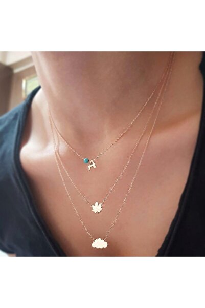 vogutima jewelery&silver by timuçin mavili Turkuaz Boncuklu Harf Çınar Yaprak...