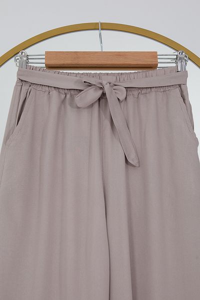 DPARİS Elastic Waist Relaxed Fit Loose Leg Casual Trousers