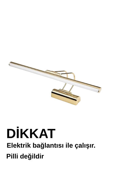 luxshome 35 Cm Gold Kasa Sarı Işık Pilli Değildir Elektrikli Banyo Ayna Tablo Aydınlatma Flüt Kuğu Led Aplik