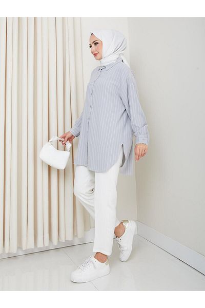 Kirazgym Striped Pattern, Anti-Sweat Fabric, Comfortable Fit Summer Tunic Shirt