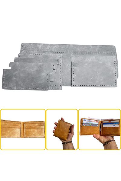 ipekbazaar Ready Cut Leather for Meriç Genuine Leather Men's Wallet with Sewing Holes