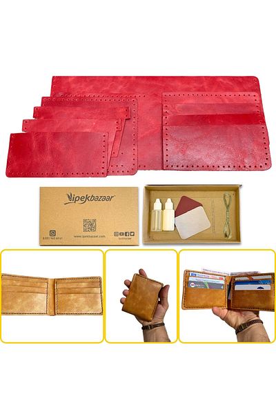 ipekbazaar Meriç Genuine Leather Men's Wallet Diy-Diy Set