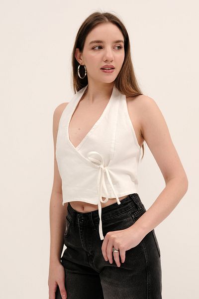 Addax Backless Side Tie Blouse A17337