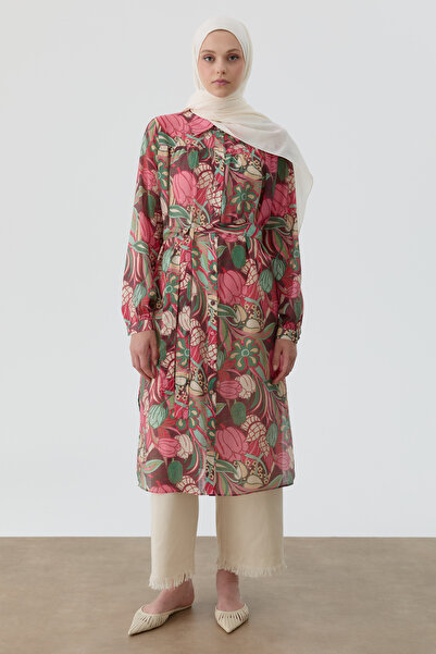 Tuğba Robalı Çiçek Desenli Tunik - Pembe