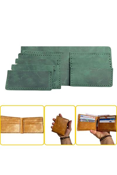 ipekbazaar Ready Cut Leather for Meriç Genuine Leather Men's Wallet with Sewing Holes