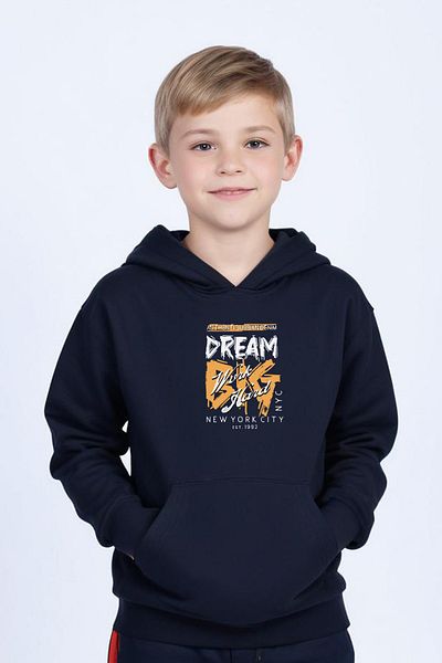 YA KO KİDS 3-Pack Hooded Kangaroo Pocket Printed Boy's Sweatshirt