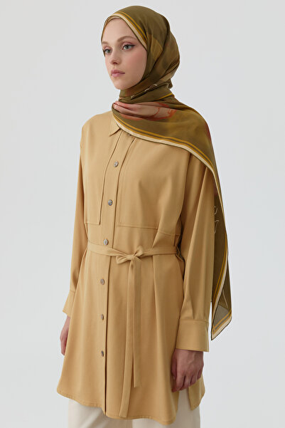 Tuğba Roba Detaylı Kemerli Tunik - Safran