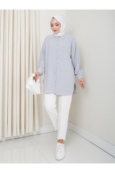 Kirazgym Striped Pattern, Anti-Sweat Fabric, Comfortable Fit Summer Tunic Shirt