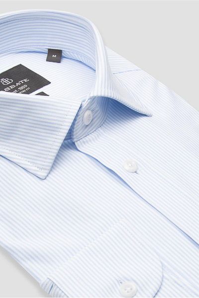 Abbate Florence Jersey Cotton Blend Comfort Fit Navy Classic Collar Men's Solid Shirt