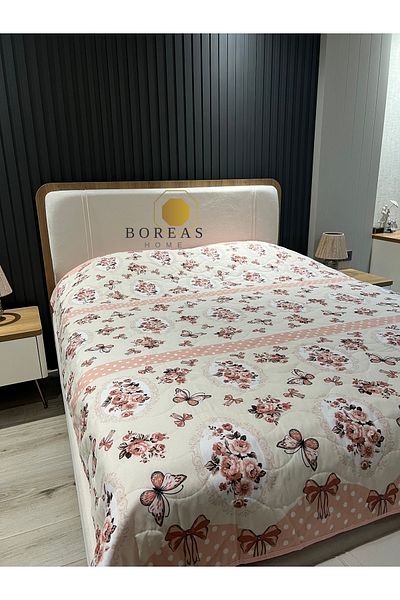 Boreas Home Pudra Butterfly Quilted Bedspread Single