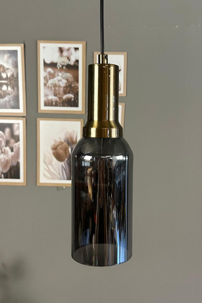 Bamyum Windy Cam Füme Tekli Avize Eskitme Fener Başlık Retro Sarkıt Lamba Salon Aydınlatma