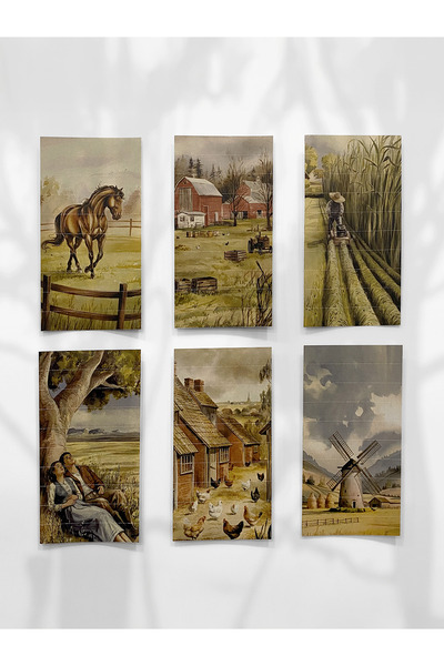 Henno Çiftlik Temalı 6 Sayfalık Mini Washi Bant Sticker Seti – Bullet Journal...