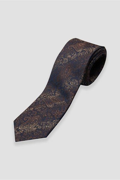Abbate Tie 8 cm Microfiber Polyester Brown Men's Patterned Tie