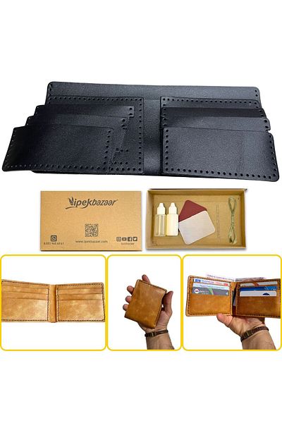 ipekbazaar Meriç Genuine Leather Men's Wallet Diy-Diy Set