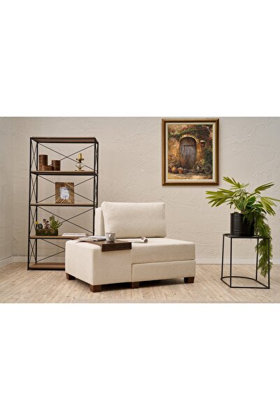 Vivense PERENNA YATAKLI TEKLİ KOLTUK, ŞÖNİL, KREM, SOL