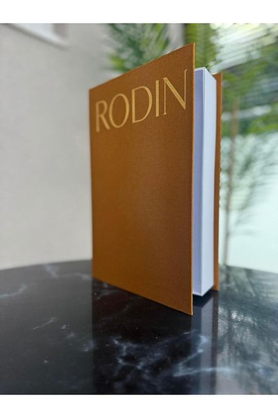 BGV HOME Orange Rodin Written Decorative Fabric Book Box