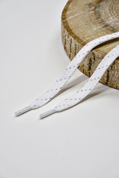 Dokubağ 110 cm Yassı Simli Çizgi Desen Günlük & Spor Geniş Ayakkabı Bağcığı -...