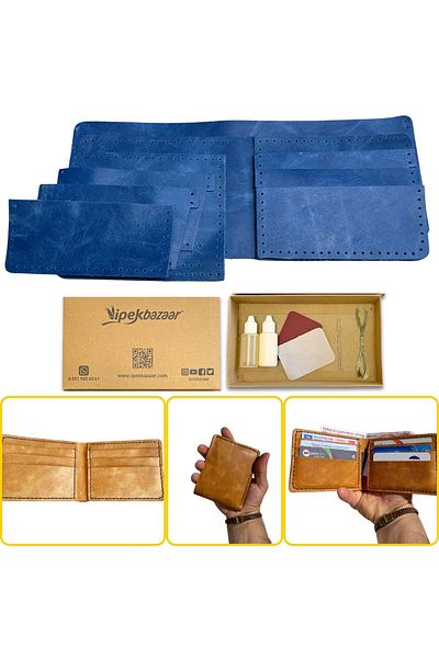 ipekbazaar Meriç Genuine Leather Men's Wallet Diy-Diy Set