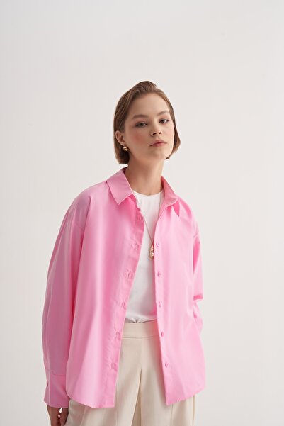 EBU Prive Women's Poplin Basic Shirt Light Pink