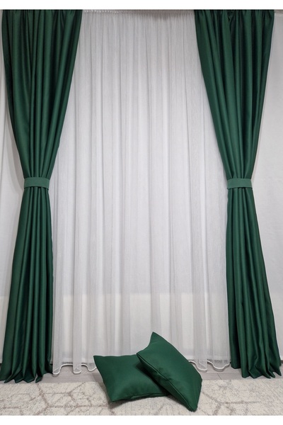 Perdelenoi by Igni Comex Blackout Drapes Green Uni, set of 2 pieces