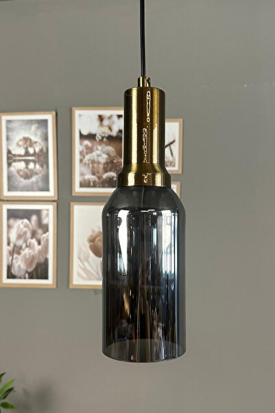 Bamyum Windy Cam Füme Tekli Avize Eskitme Fener Başlık Retro Sarkıt Lamba Salon Aydınlatma