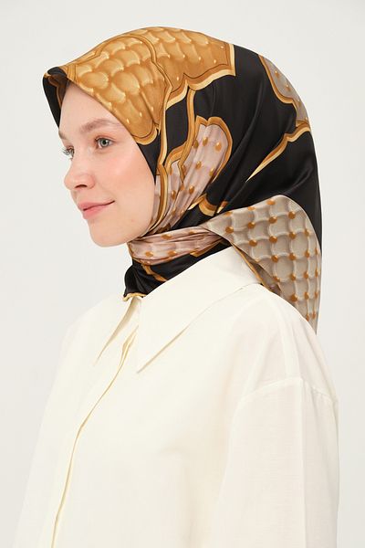 Madame Polo Eșarfă din raion imprimată, multicoloră, fără riduri