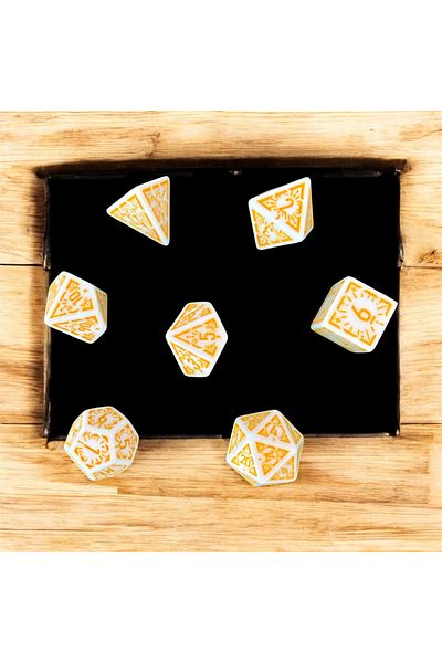 Le Majeur Dnd Frp Dice Set Set of 7 Dnd Dice Dungeons and Dragons Tabletop Game Dice Yellow White Pouch Gift