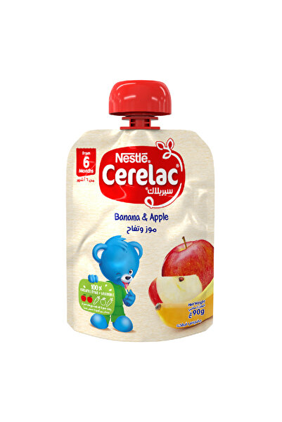 Cerelac Nestle Banana & Apple Puree Pouch Baby Food, from 6 Months, 90 gm
