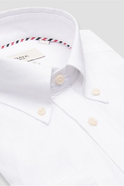 Abbate Marcel American Oxford Cotton Comfort Fit White Button-Down Collar Men's Solid Shirt