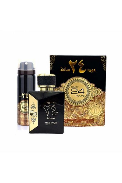 ARD AL ZAAFARAN Set cadou Oud 24 de ore – Apa de parfum 100ml + deodorant spray 50ml, parfum oriental