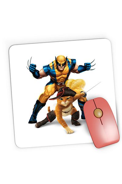 OEM Mousepad Gaming Shrek Puss in the Boots Wolverine Animals Speak Universal, 21x19 см