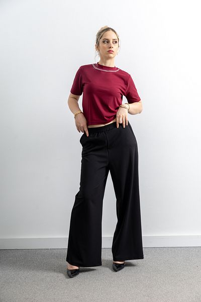 TUĞBA ERGÜL Women's Scuba Crepe Oversize Cut Pants