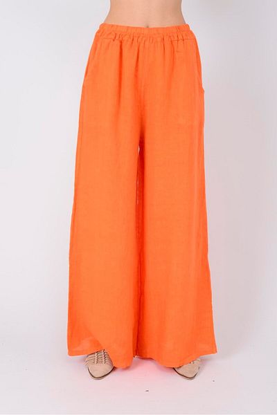 Park Moda 22-52 Pocket Detail Linen Pants with Elastic Waist