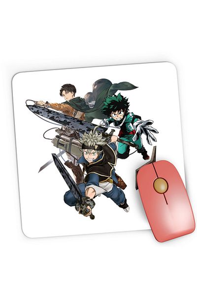 OEM Mousepad Gaming Black Clover Asta My Hero Academia Deku AOT Power Super, 21x19 см