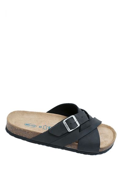Kifidis KS0762SE Ανδρικές παντόφλες από φελλό Soft Step 40-46 04 - Μαύρο ματ