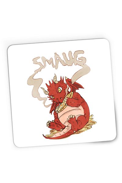OEM Mousepad Gaming Lord of the Rings Dragon Gold Happy Cartoon Medieval, 21x19 см