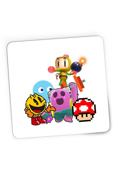 OEM Mousepad Gaming Brawl Stars Mario Bomberman Pacman Pink Spike Gameplay, 21x19 см