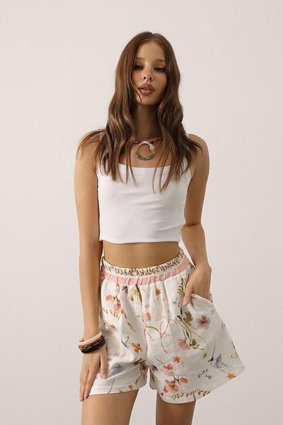 Le Savu Pantaloni scurți SHILSEE BOHEMIAN CU MODEL DE MUSLINĂ CU FLORI