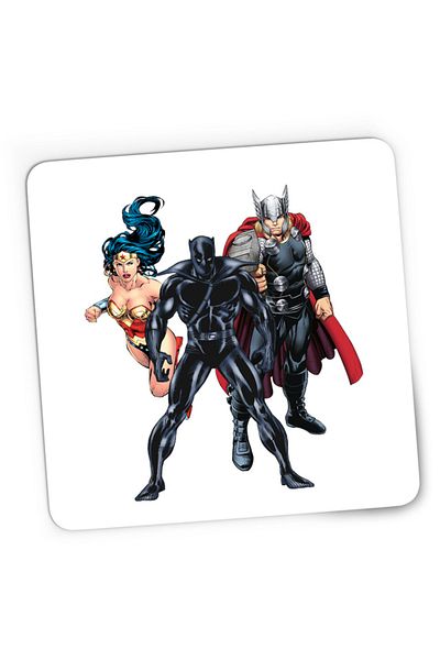 OEM Mousepad Gaming Black Panter Thor Wonder Woman Ally, 21x19 см