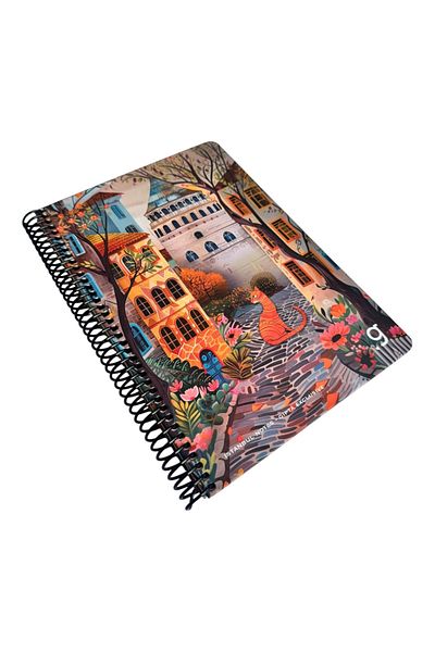 Polin Istanbul Notes Spiral Notebook, Decorative Istanbul Design, 17X24Cm, 80 Sheets, Checkered, Hard Cover