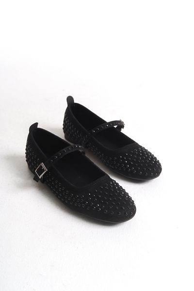 Solo Bag Women's Baretl Black Stone Daily Stylish Ballet Shoes