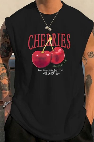 Tarz Cool Ανδρικό μπλουζάκι με στάμπα μαύρο oversize Crew Neck