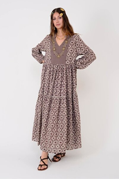 Park Moda AN10619 MARIN GARNI ΛΕΠΤΟΜΕΡΗ ΦΟΡΕΜΑ ΜΕ ΣΤΡΟΓΓΥΛΟ ΣΤΡΟΓΓΥΛΟ ΣΧΕΔΙΟ